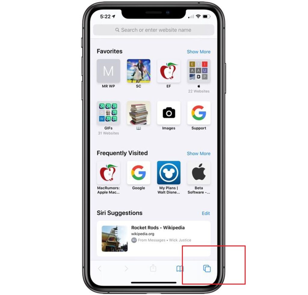 safari browser on iphone