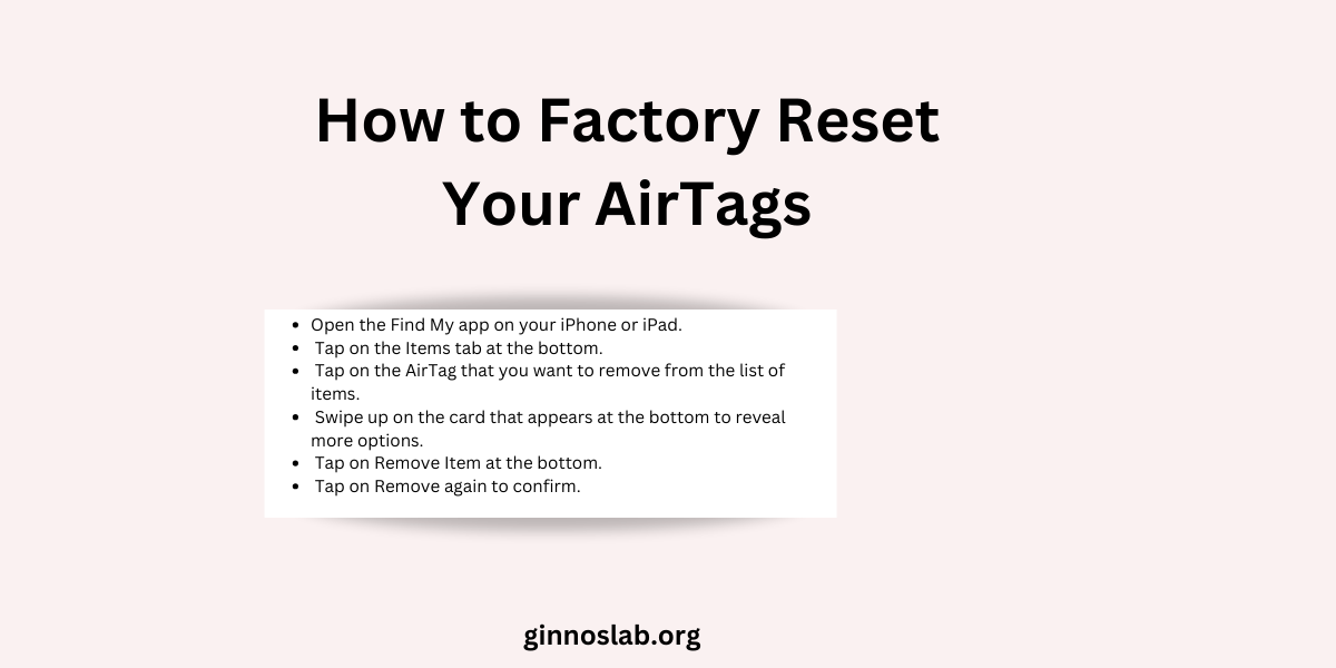 Factory Reset Your AirTags